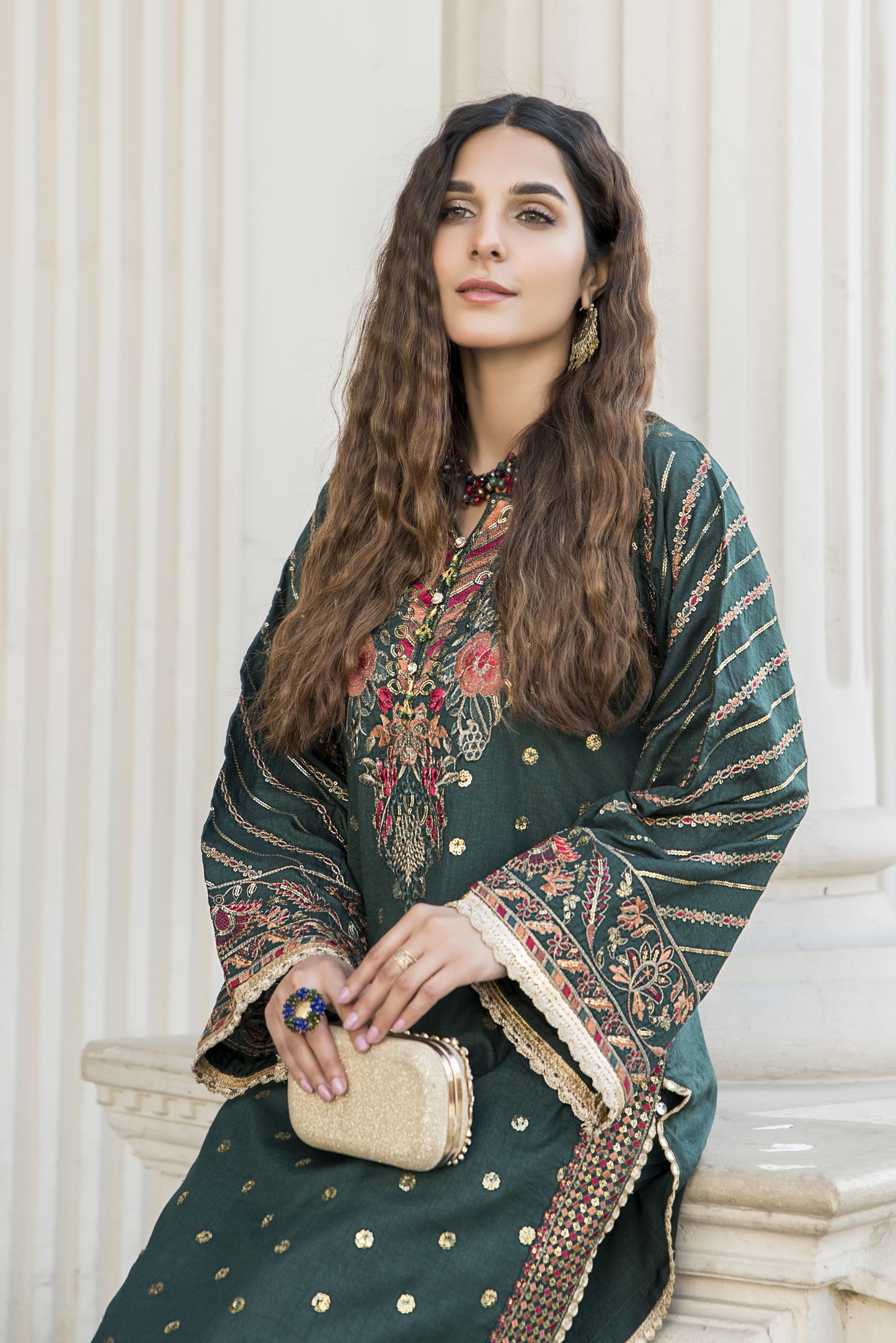 Eid Whispers Raw Silk Collecton by Gul Warun EWS7