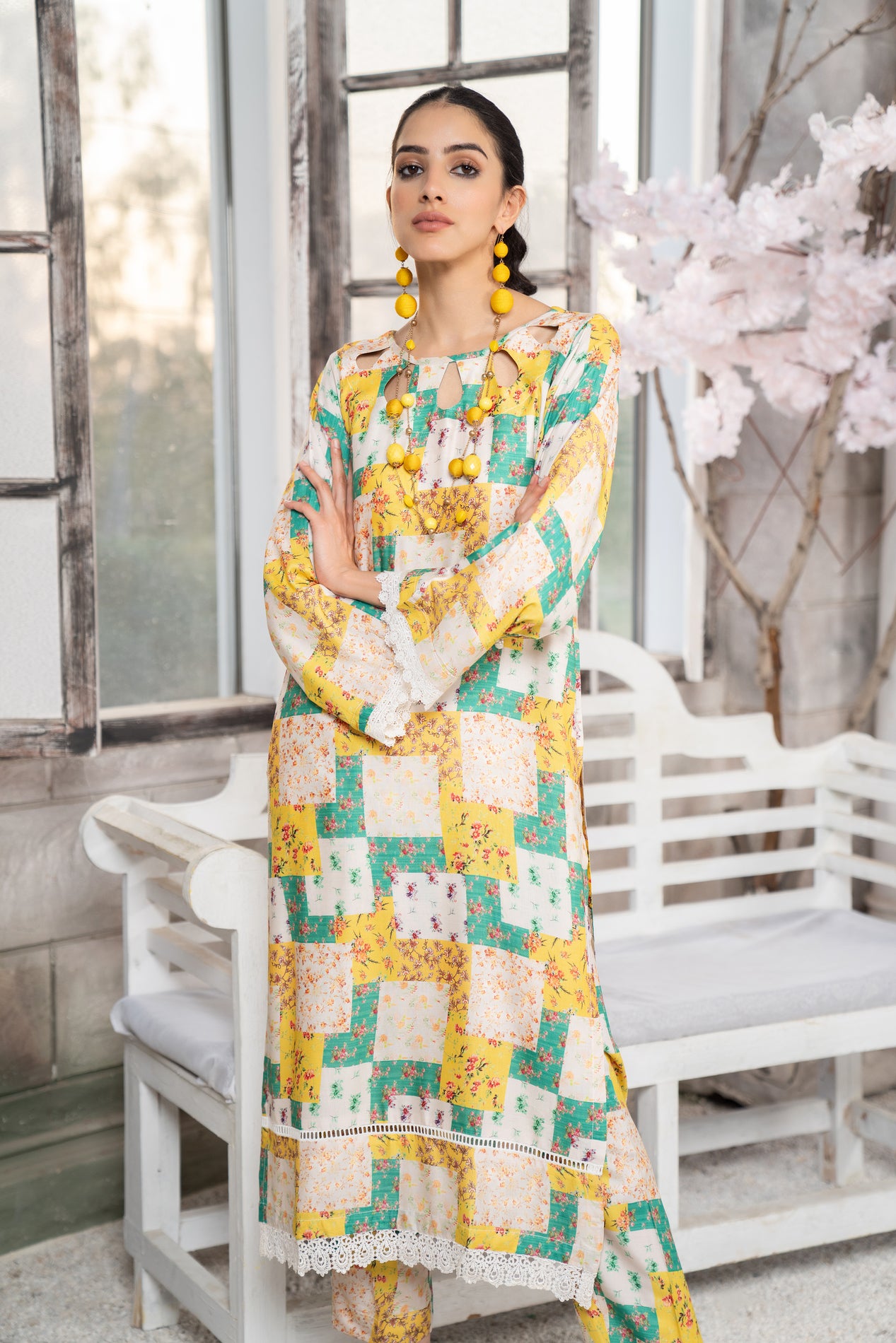 Ready to Wear 2 Pcs Linen Dress by Aabpara 01