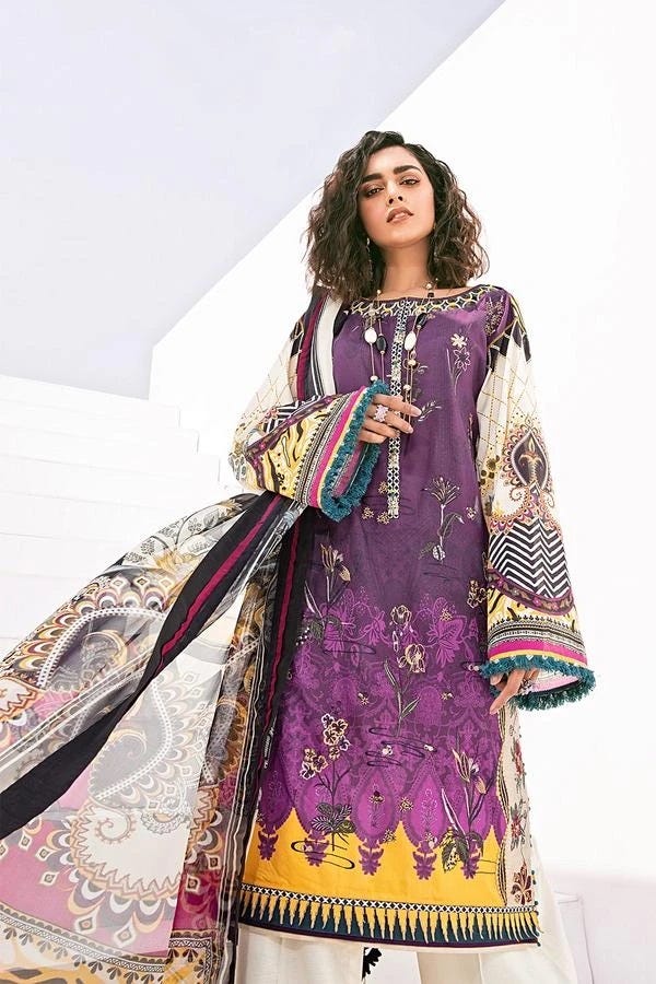Baroque Ready to Wear Fuchsia Lawn Dress 01