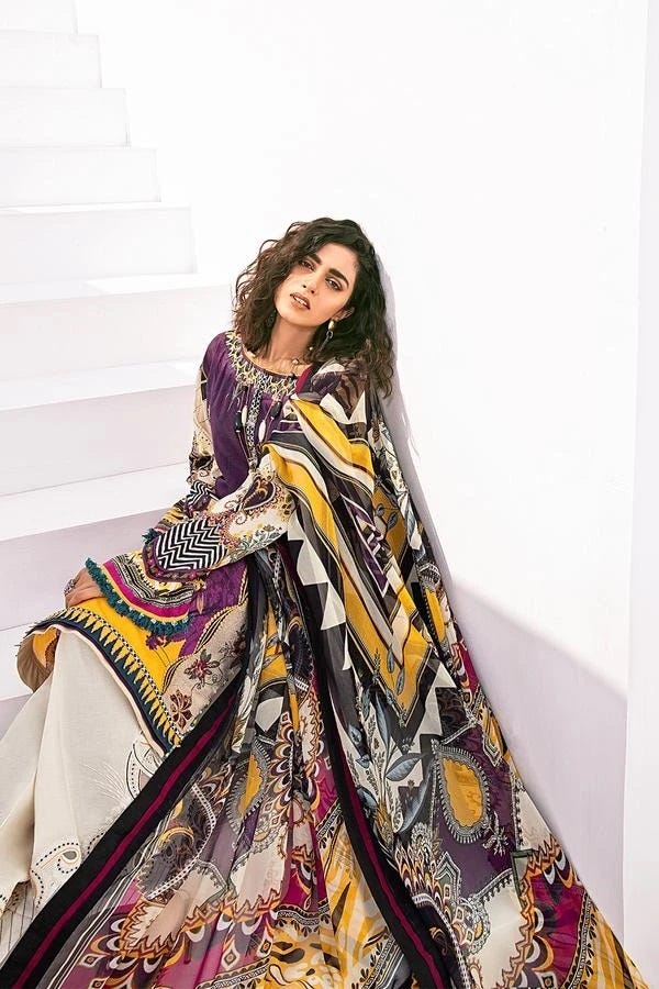 Baroque Ready to Wear Fuchsia Lawn Dress 01
