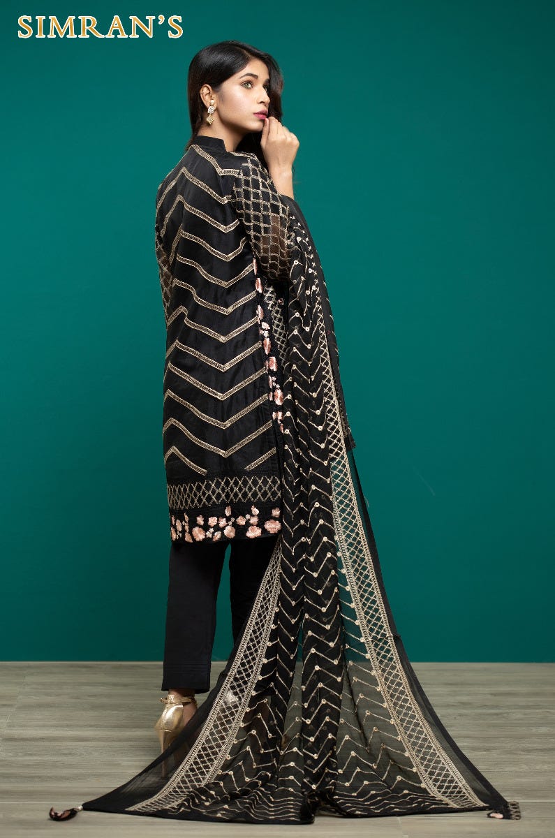 Semi Formal Organza Embroidered Dress by Simrans 02