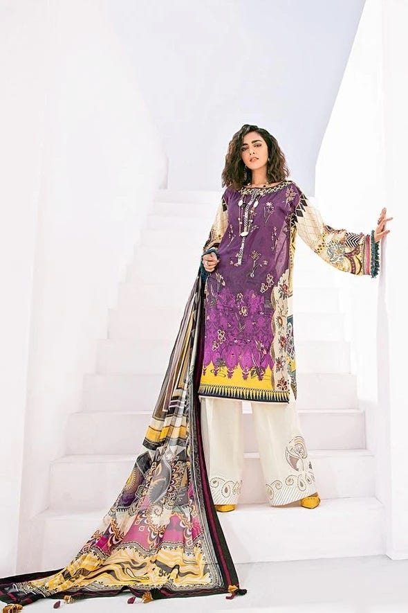 Baroque Ready to Wear Fuchsia Lawn Dress 01