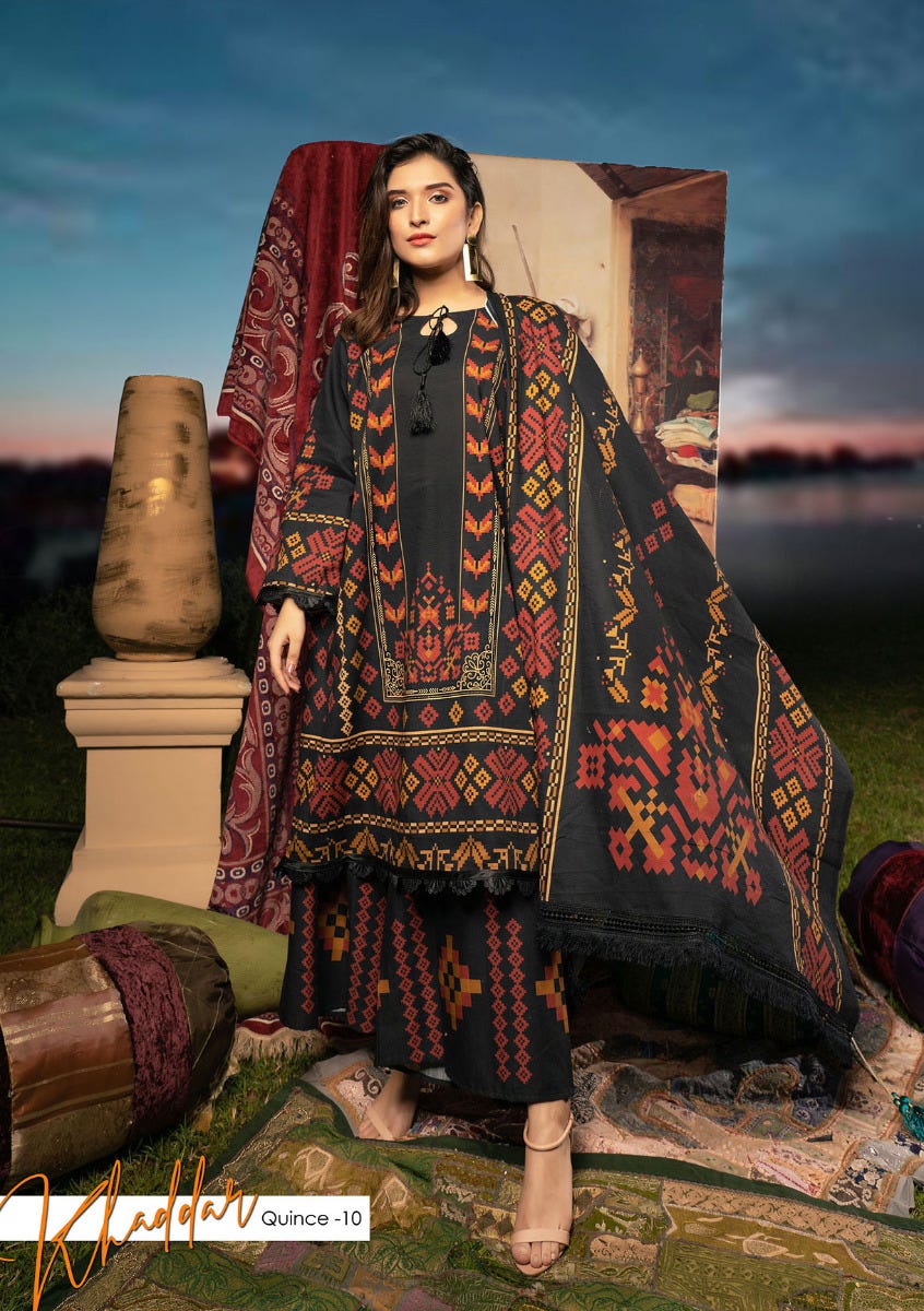 Winter Ready to Wear Digital Linen Dress by Noorma Kaamal 10