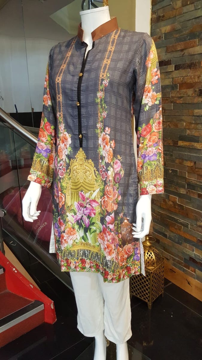 Digital Printed 2 Pcs Dress by Zaiwa 01