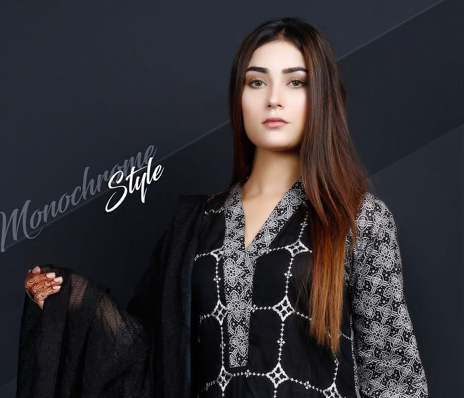 Black and White Embroidered Lawn Collection by Zaiwa 02