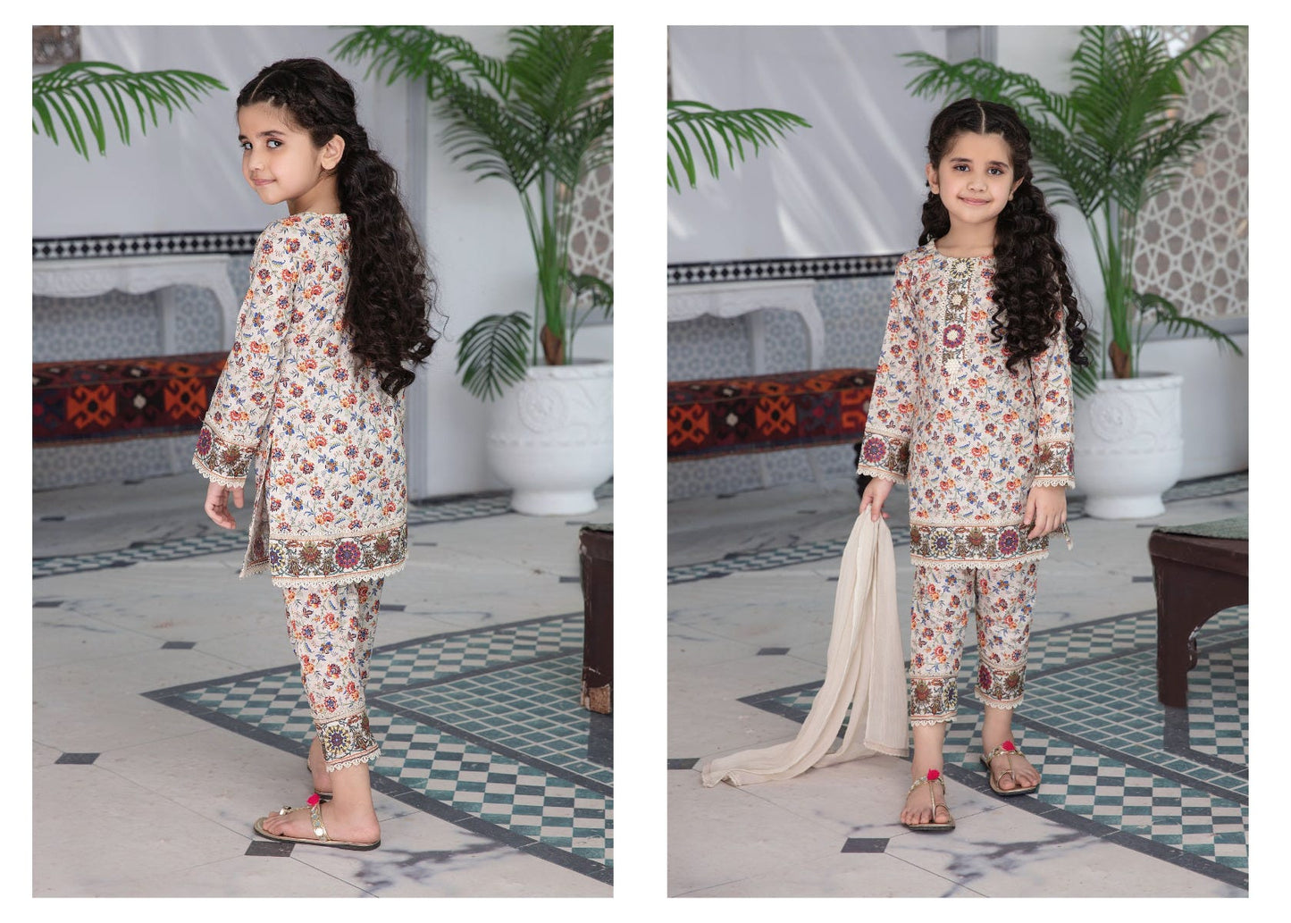 Kids Floral Lawn Ready to Wear 3 Pcs Dress by Simrans 05