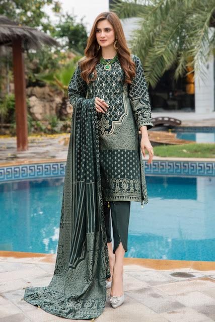 Jacquard Lawn Ready to Wear Dress by Zaiwa 01