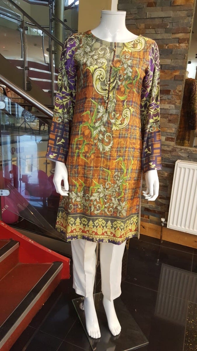 Digital Printed 2 Pcs Dress by Zaiwa 17