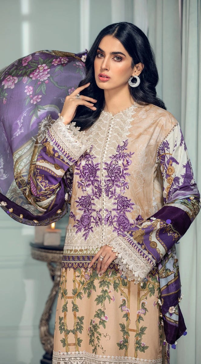 Luxury Lawn Ready to Wear 3 Pcs Dress of Anaya by Kiran Chaudhry 2B