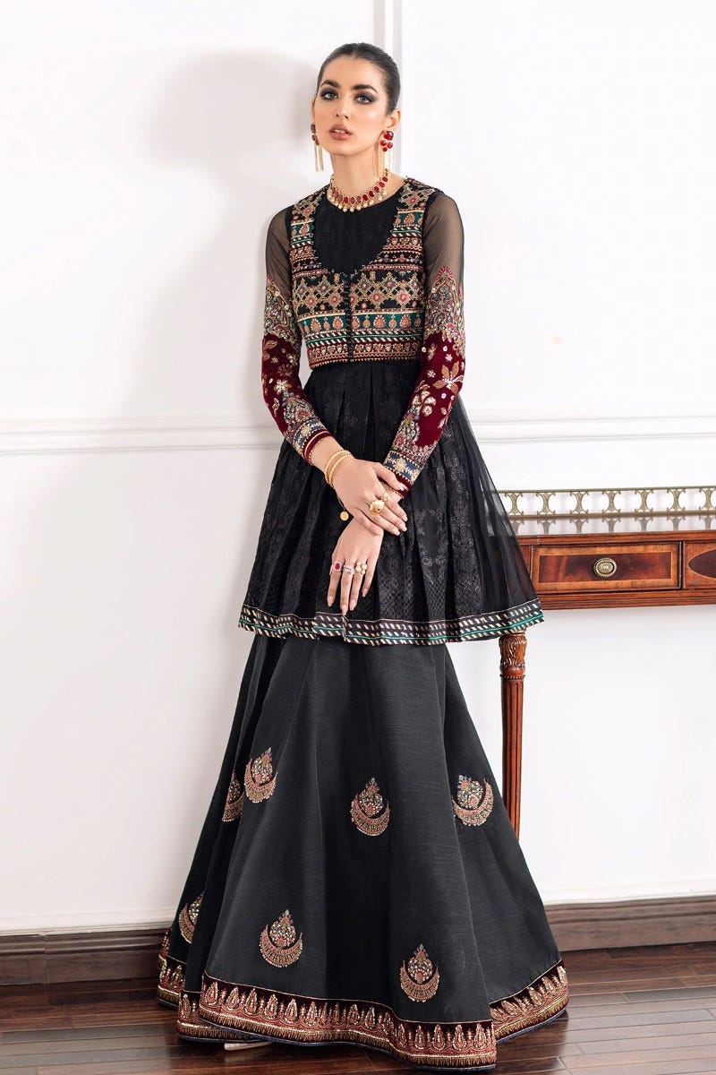 BAROQUE Chantelle Luxury Embroidered Chiffon Peplum 04