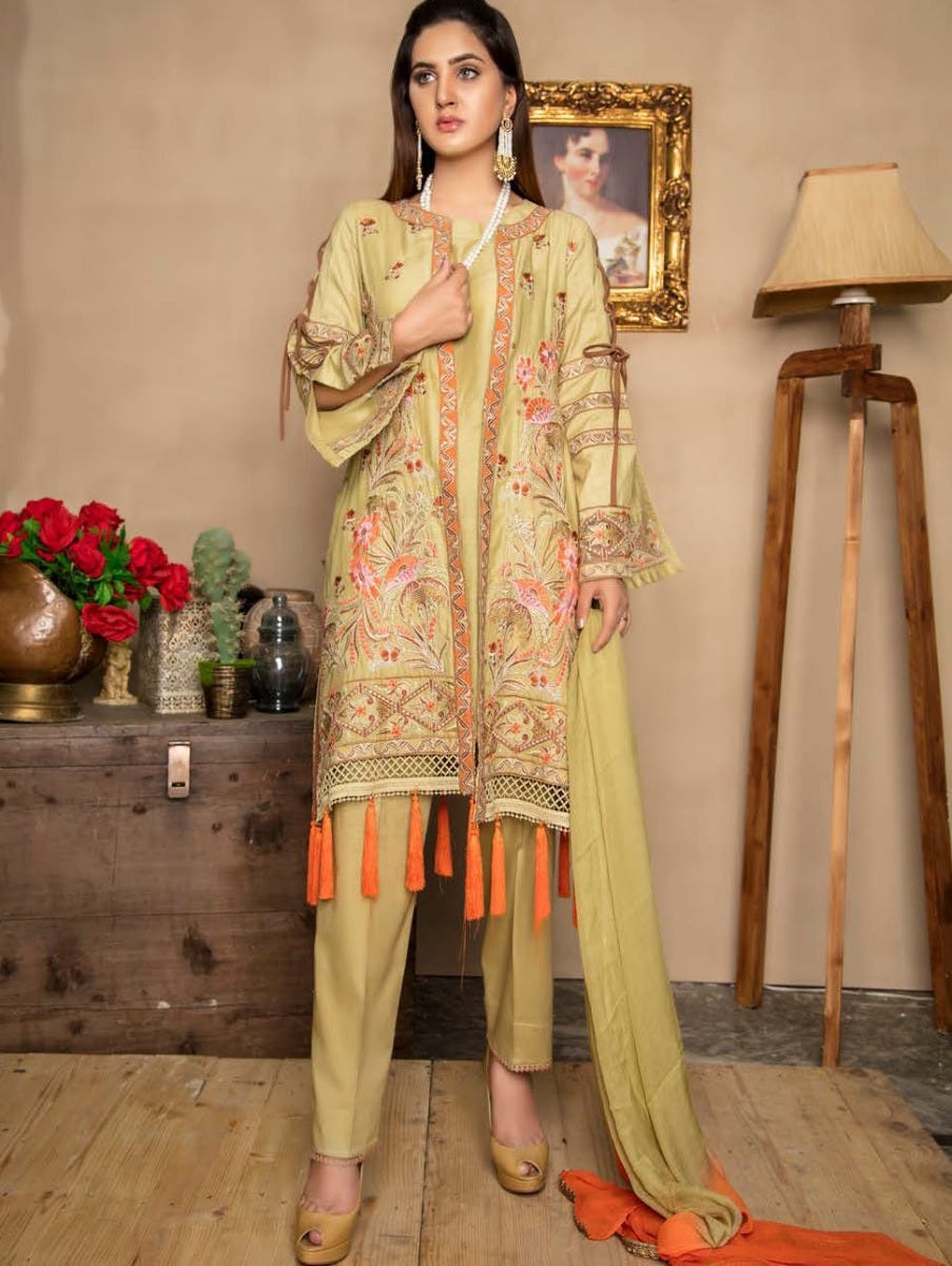 Festive Ready to Wear Embroidered lawn Dress by Simrans 03