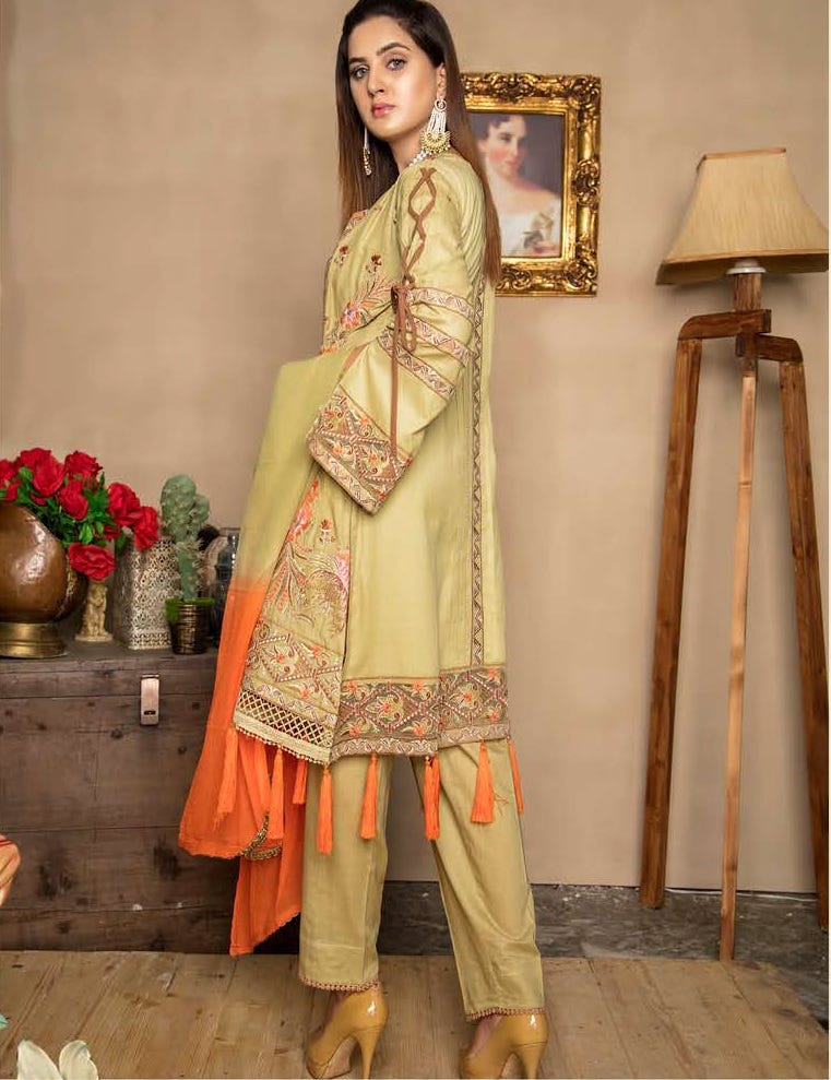 Festive Ready to Wear Embroidered lawn Dress by Simrans 03