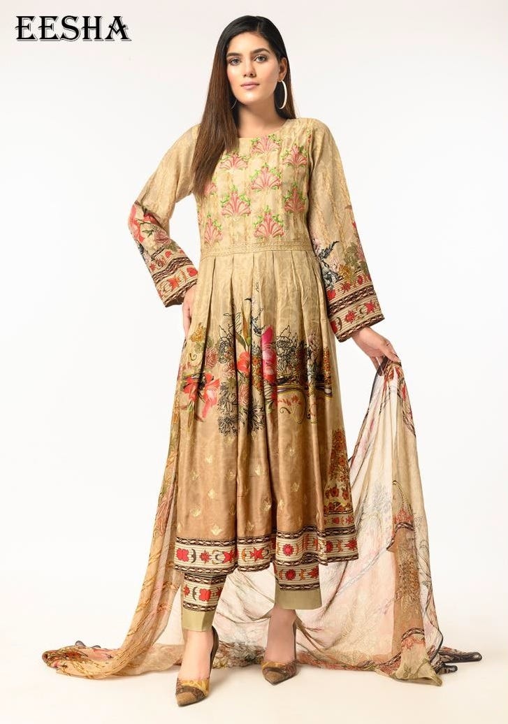 Ready to Wear Linen Embroidered Dress by Zaiwa 04