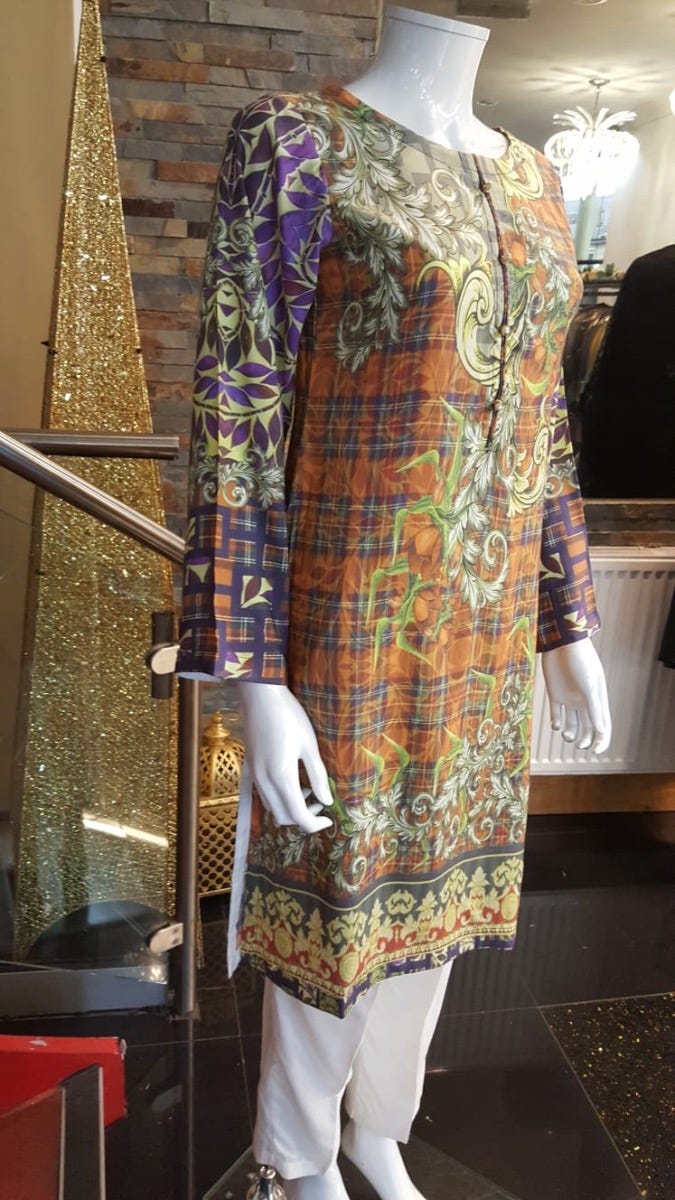 Digital Printed 2 Pcs Dress by Zaiwa 17