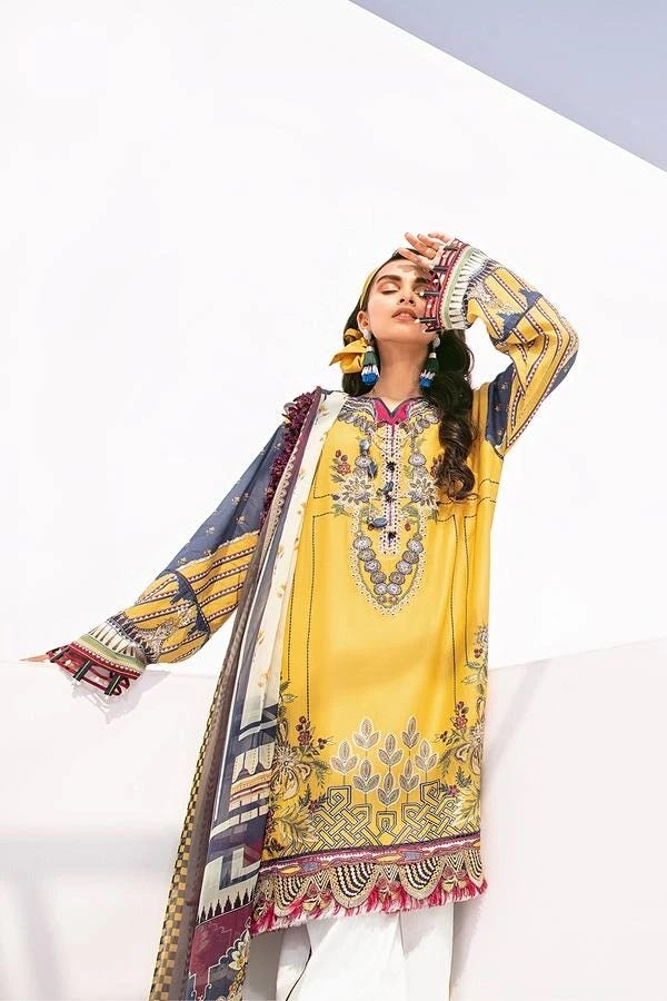 Baroque Ready to Wear Fuchsia Lawn Dress 05