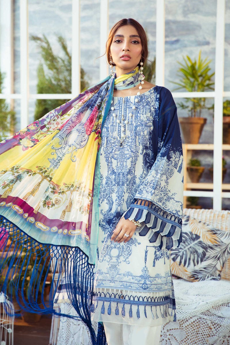 Maria B MPrint Ready to Wear Embroidered 3 Pcs Dress 07B