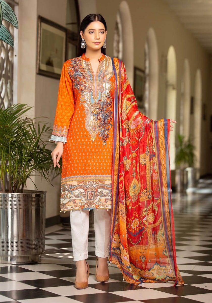 Ready to Wear 3 Pcs Embroidered Lawn Collection 06