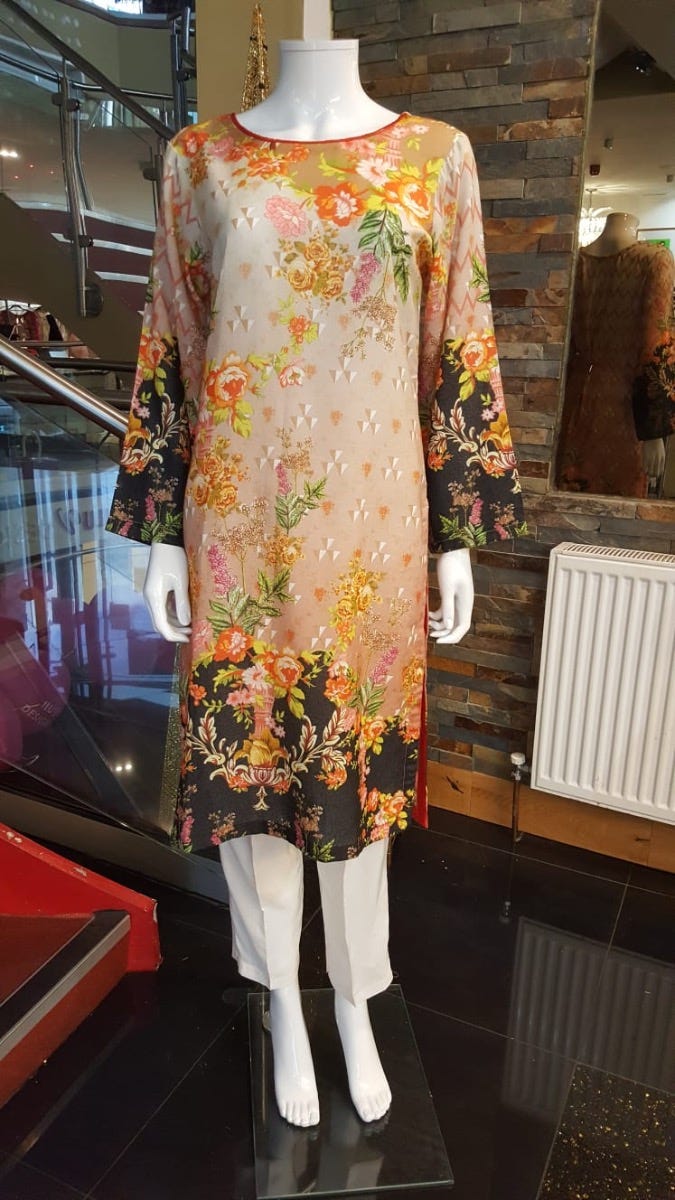 Digital Printed 2 Pcs Dress by Zaiwa 18