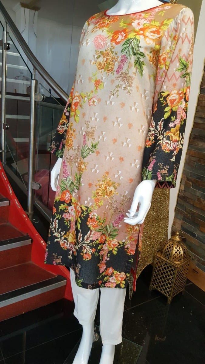 Digital Printed 2 Pcs Dress by Zaiwa 18