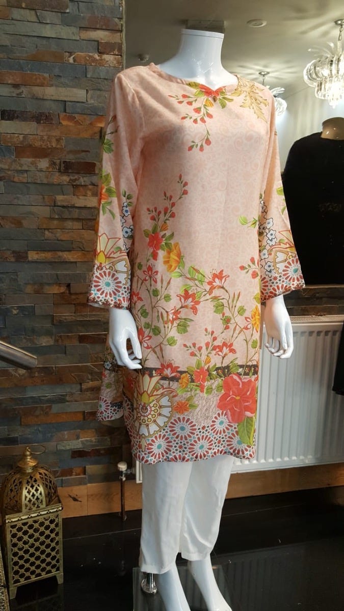Digital Printed 2 Pcs Dress by Zaiwa 12