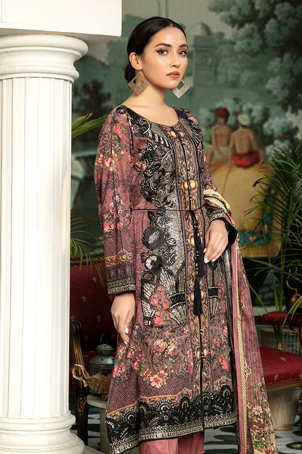 Ready to Wear Embroidered Lawn Collection by Mona 01