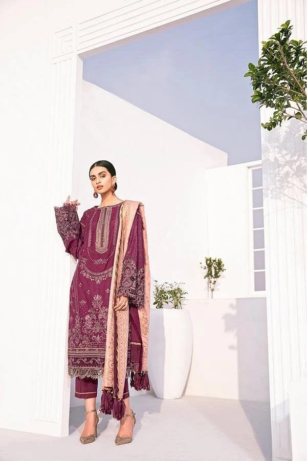 Baroque Ready to Wear Fuchsia Lawn Dress 08