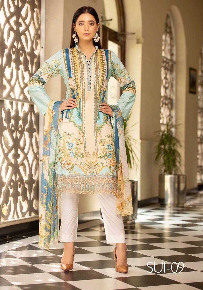Ready to Wear 3 Pcs Embroidered Lawn Collection 08