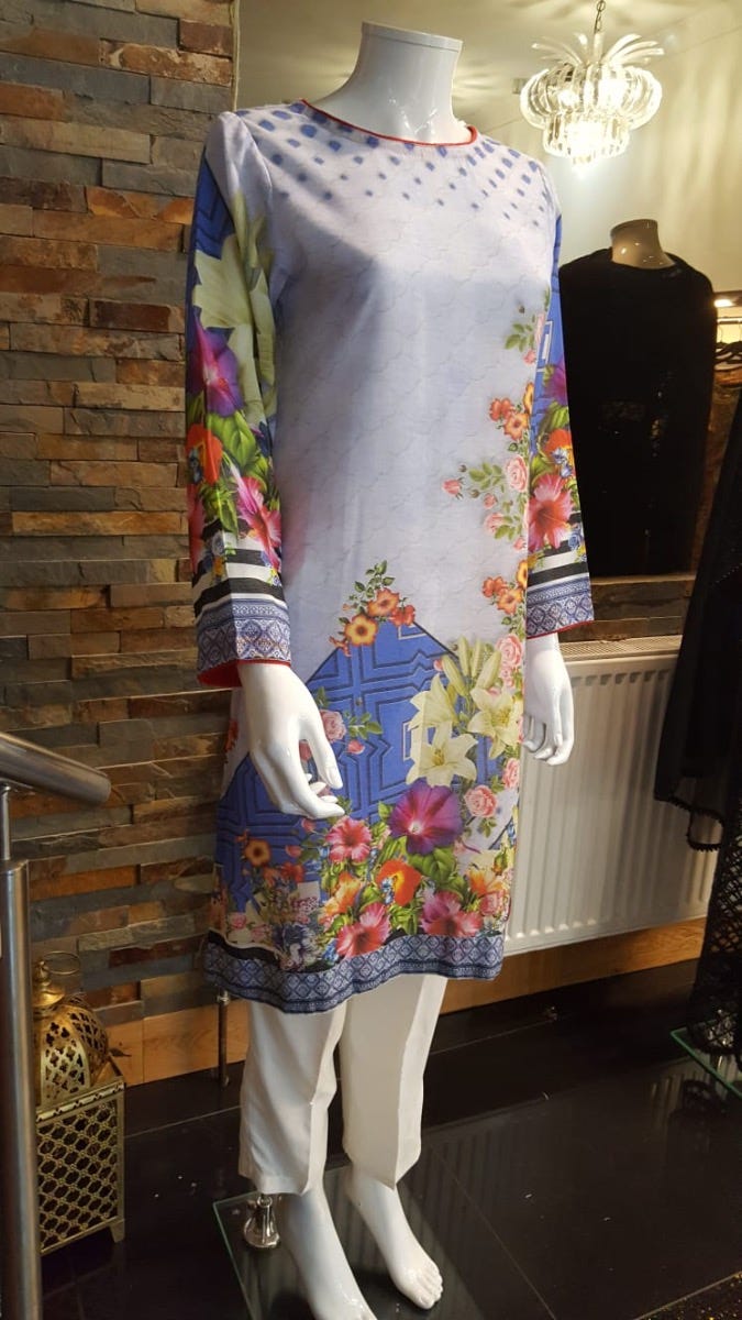 Digital Printed 2 Pcs Dress by Zaiwa 20