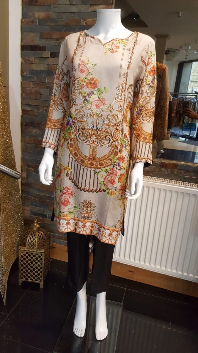 Digital Printed 2 Pcs Dress by Zaiwa 22
