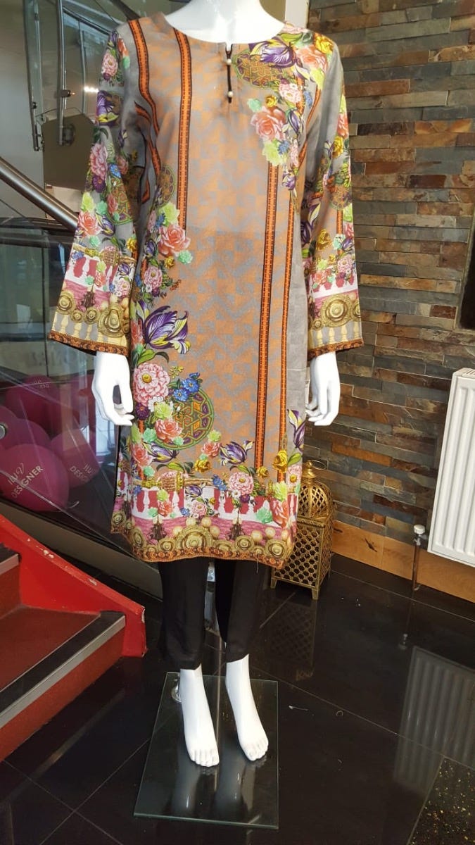 Digital Printed 2 Pcs Dress by Zaiwa 14