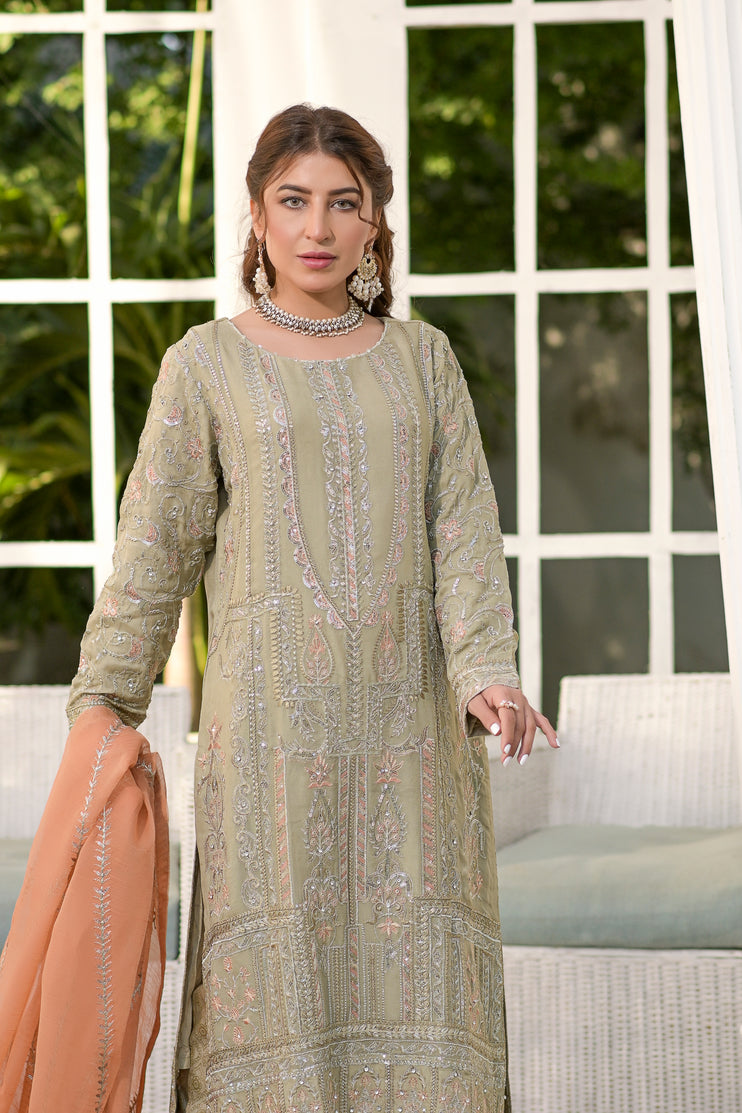 3pc Embroidered Chiffon Dress 05