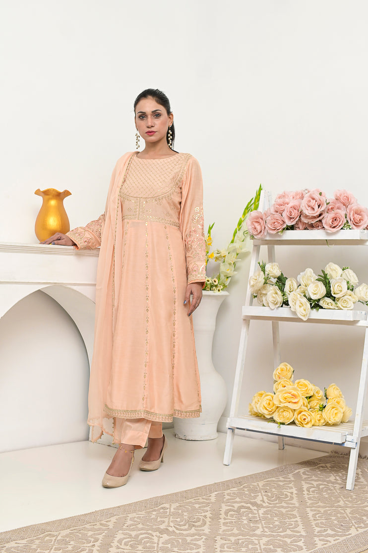 3pc Viscose Embroidered Dress 03