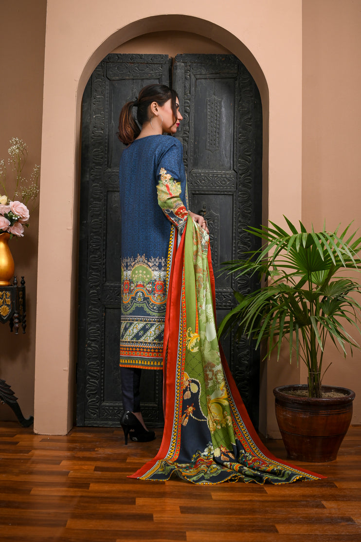 3pc Linen Printed Dress 02