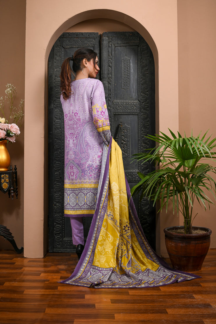 3pc Linen Printed Dress 04