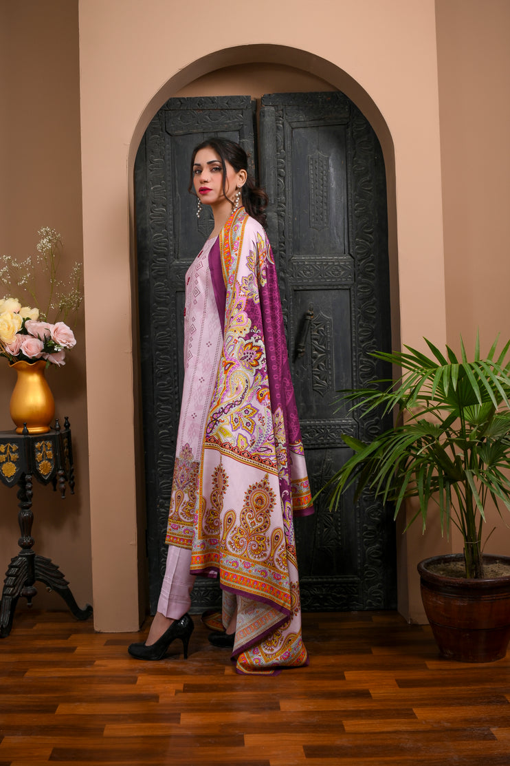 3pc Linen Printed Dress 05