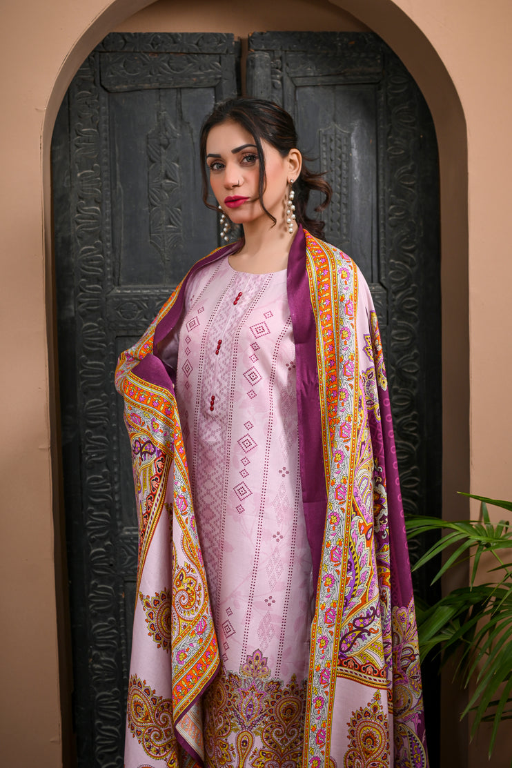 3pc Linen Printed Dress 05
