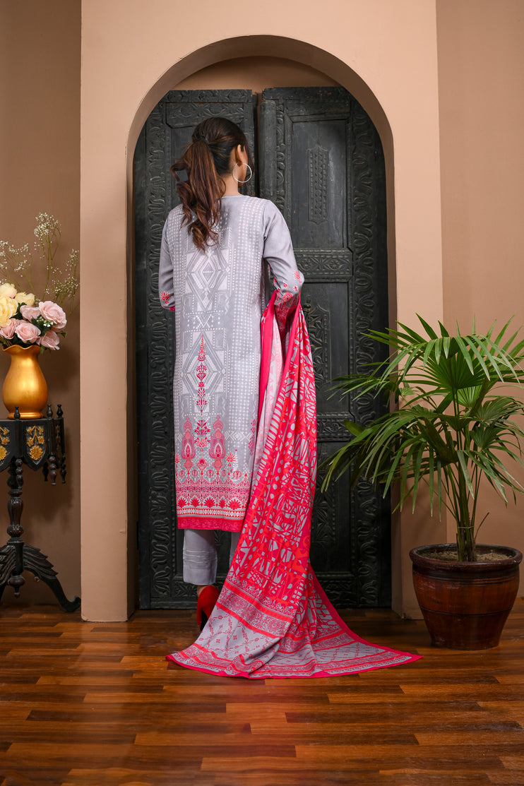 3pc Linen Printed Dress 10
