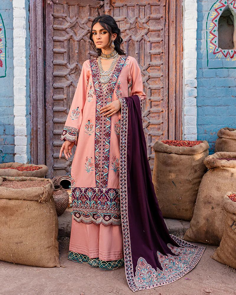 3pc Ready to Wear Khaddar Pashmina Shawl Dress 05