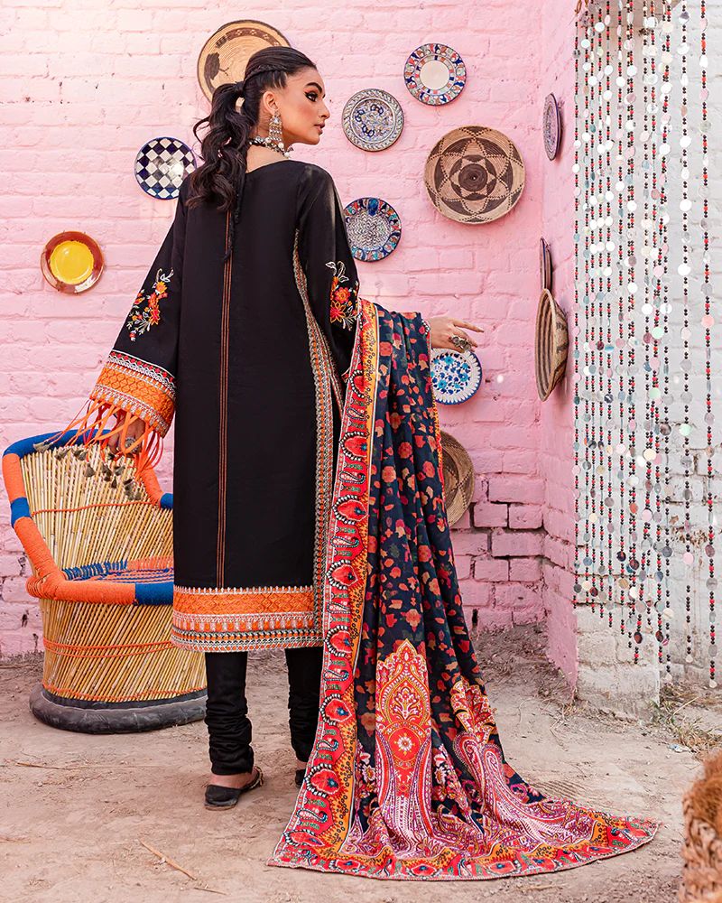 3pc Ready to Wear Khaddar Pashmina Shawl Dress 07