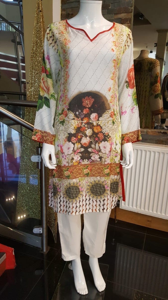 Digital Printed 2 Pcs Dress by Zaiwa 03