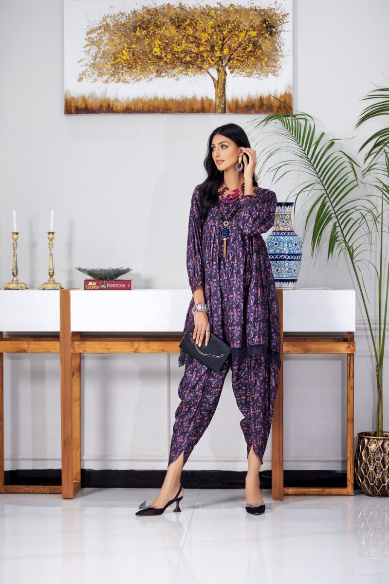 Ready to Wear 2 Pcs Linen Dress by Aabpara 03