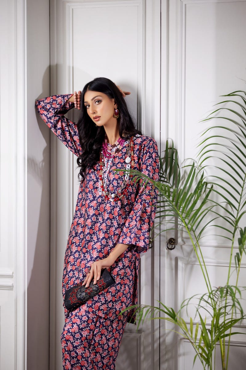 Ready to Wear 2 Pcs Linen Dress by Aabpara 04