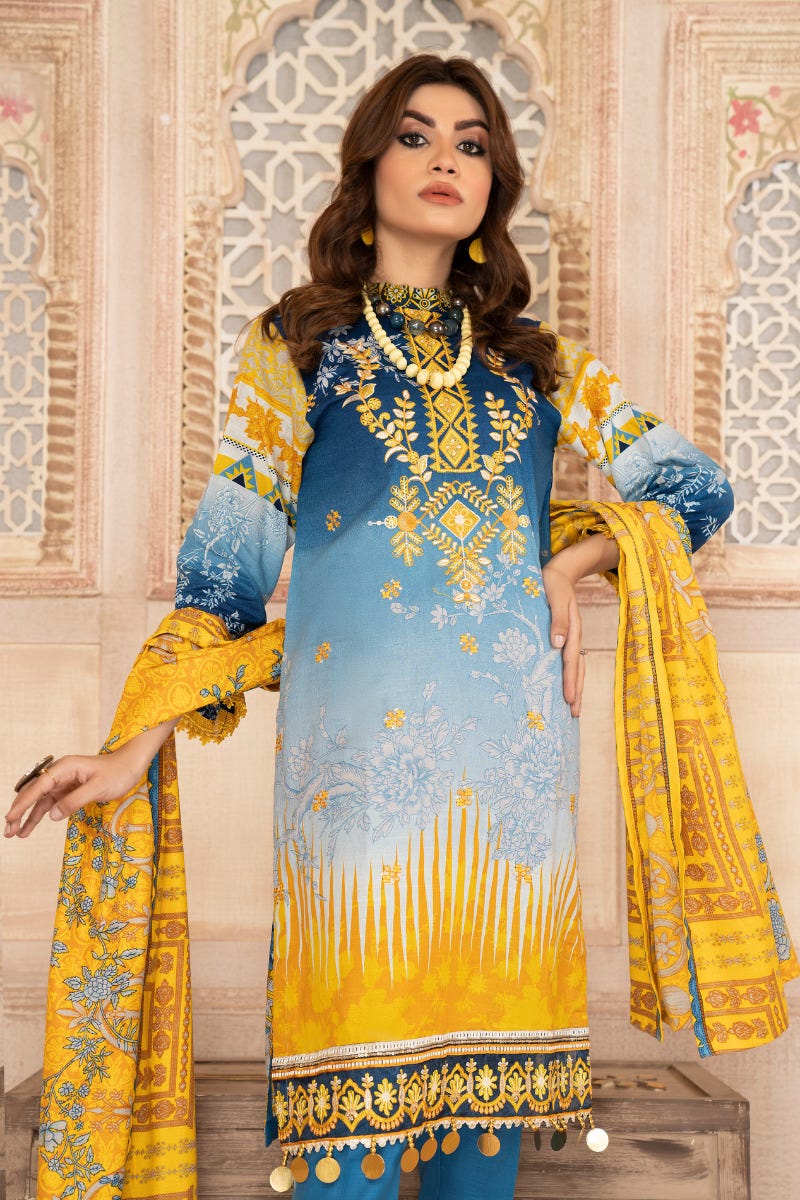 Wool Shawl with Khadar Embroidered Dress by Aabpara 03