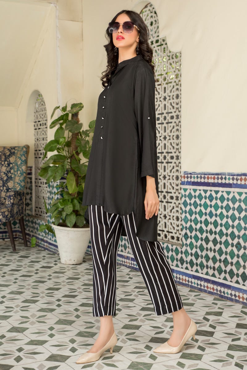 Ready to Wear Linen 2 Pcs Dress by Aabpara 08