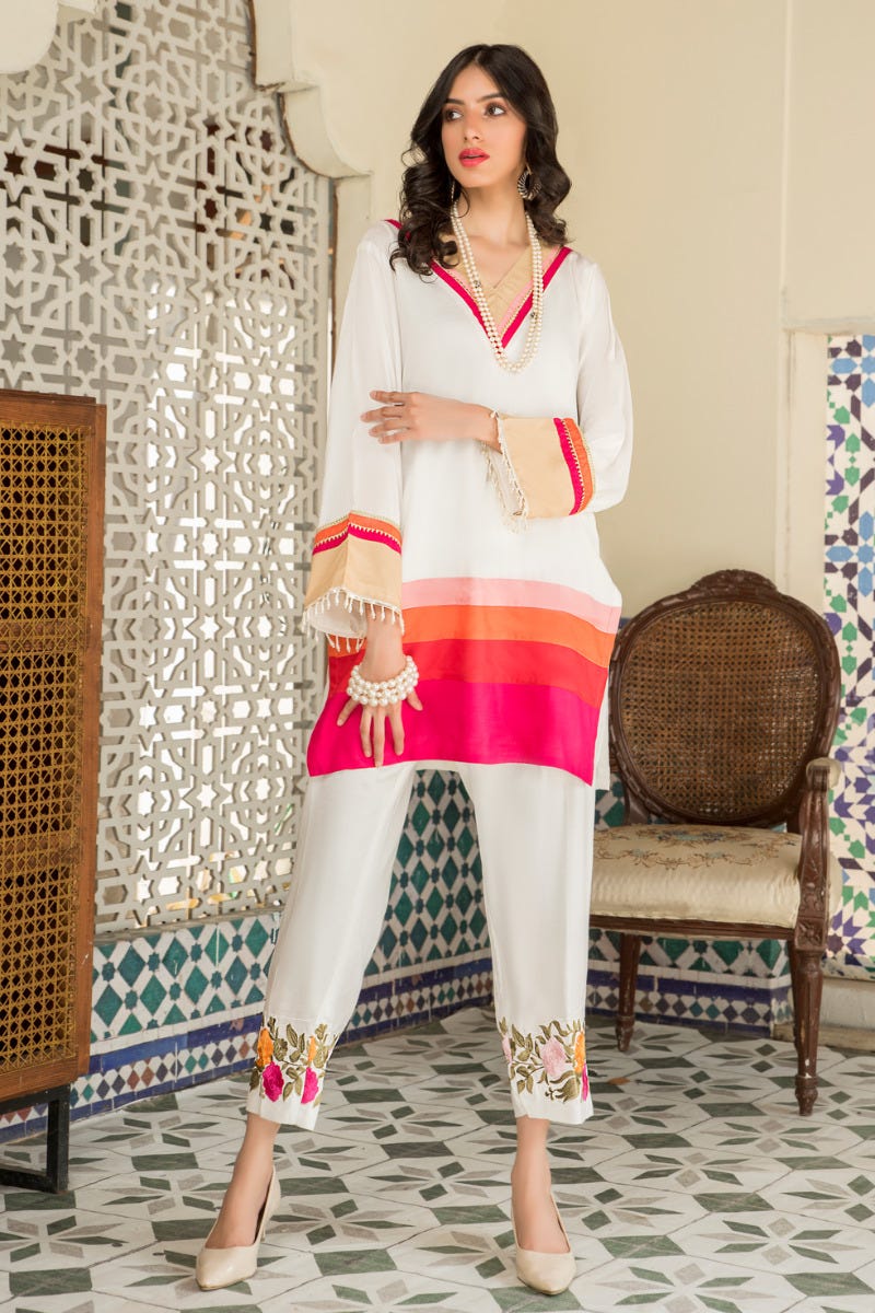 Ready to Wear Linen 2 Pcs Dress by Aabpara 05