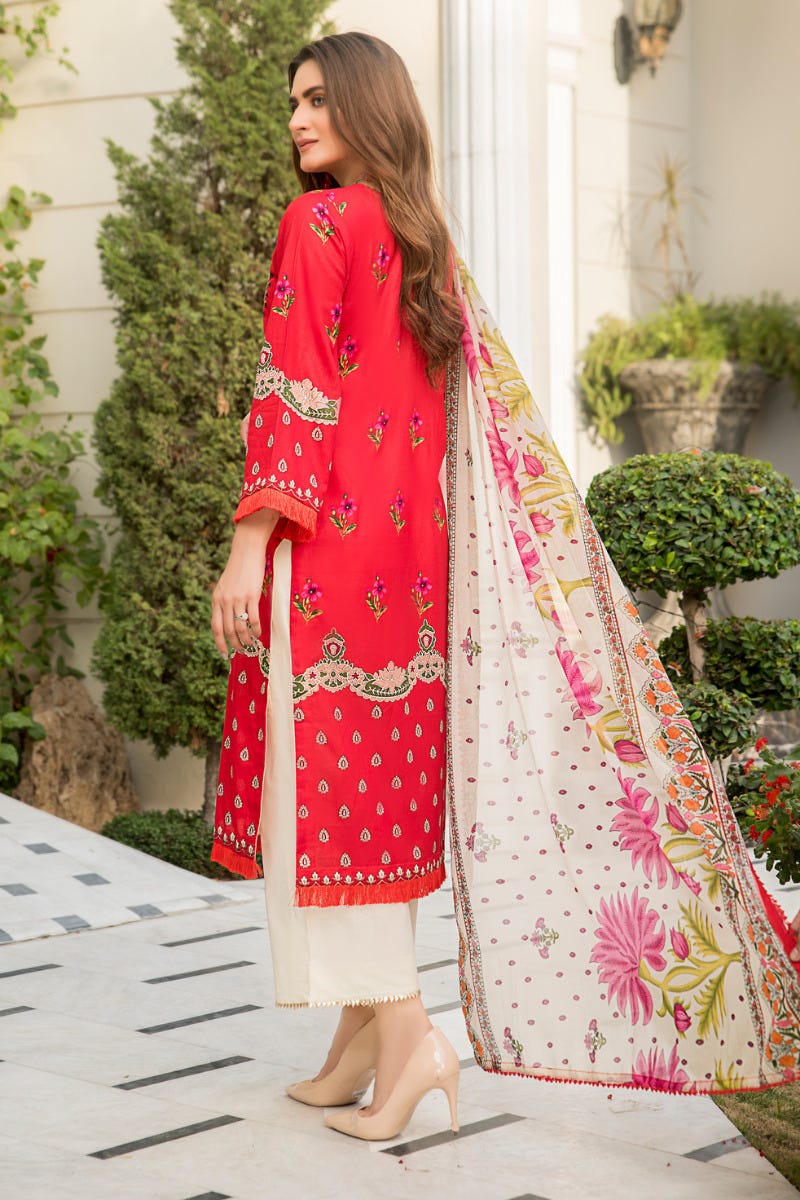 Ready to Wear 3 Pcs Lawn Embroidered Dress by Aabpara 08
