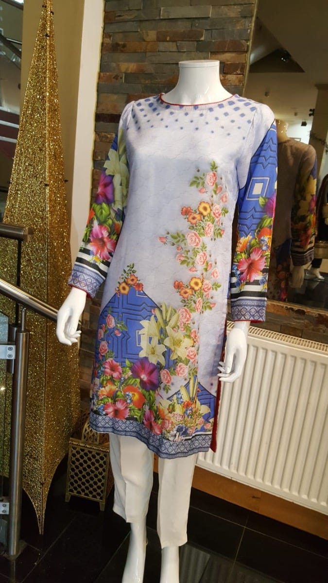 Digital Printed 2 Pcs Dress by Zaiwa 20