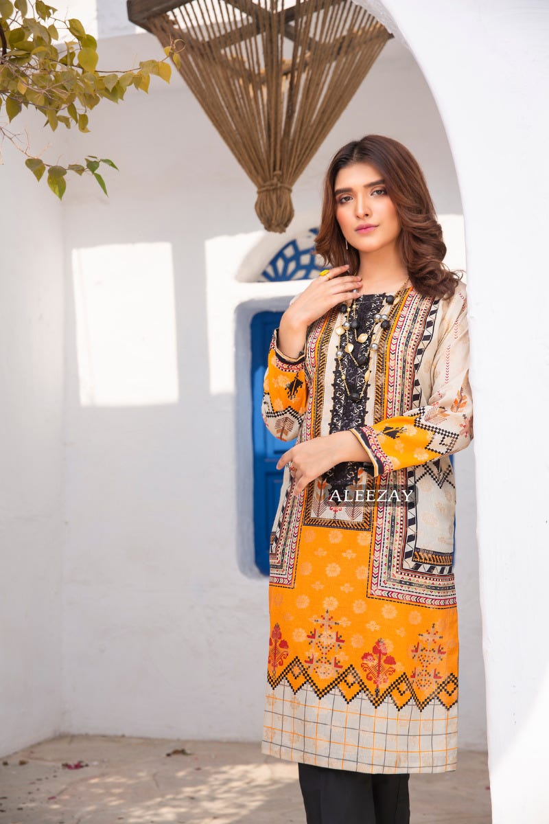 Ready to Wear 2 Pcs Dress with Handwork Details by Aleezay 04