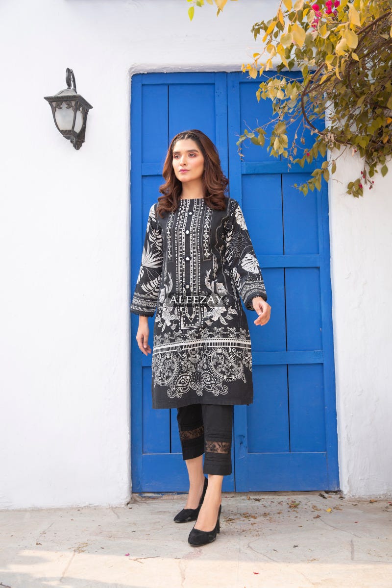 Ready to Wear 2 Pcs Dress with Handwork Details by Aleezay 08