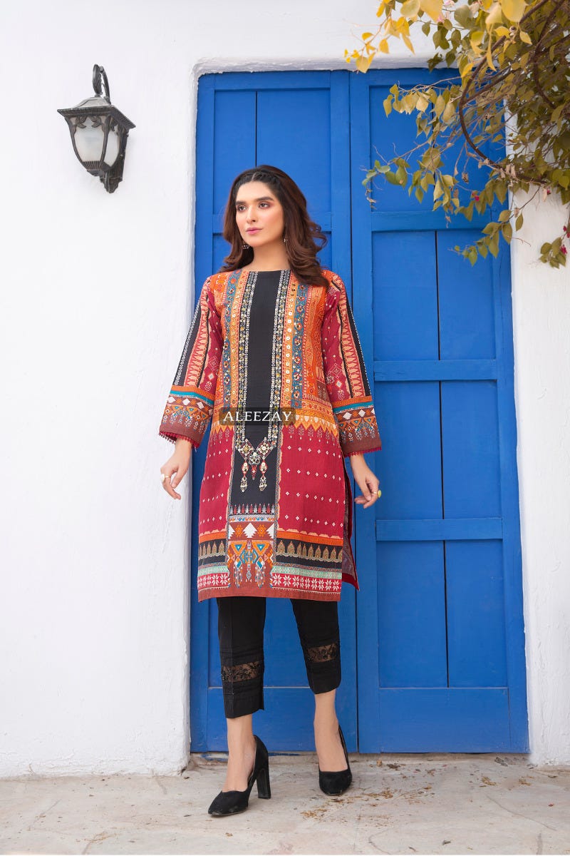 Ready to Wear 2 Pcs Dress with Handwork Details by Aleezay 09